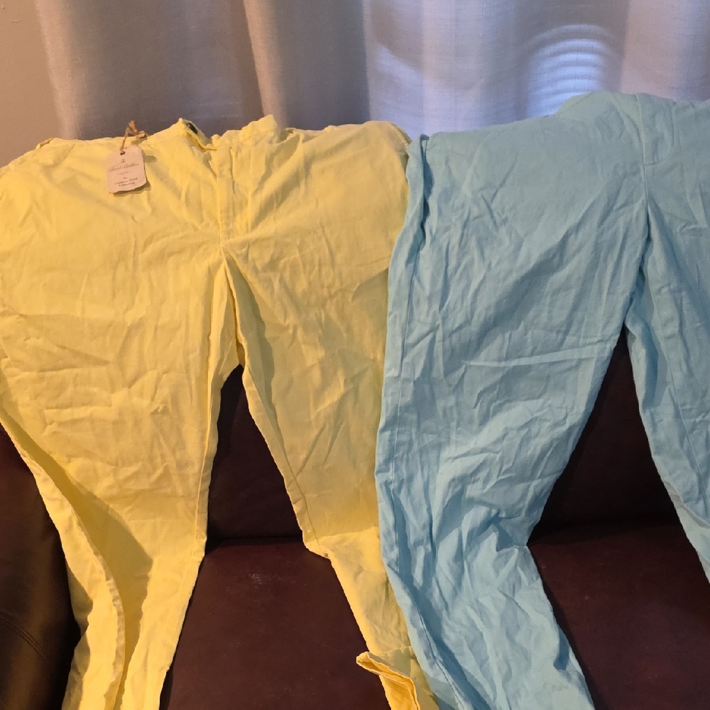 Brooks Brothers Yellow and Light Blue Chinos